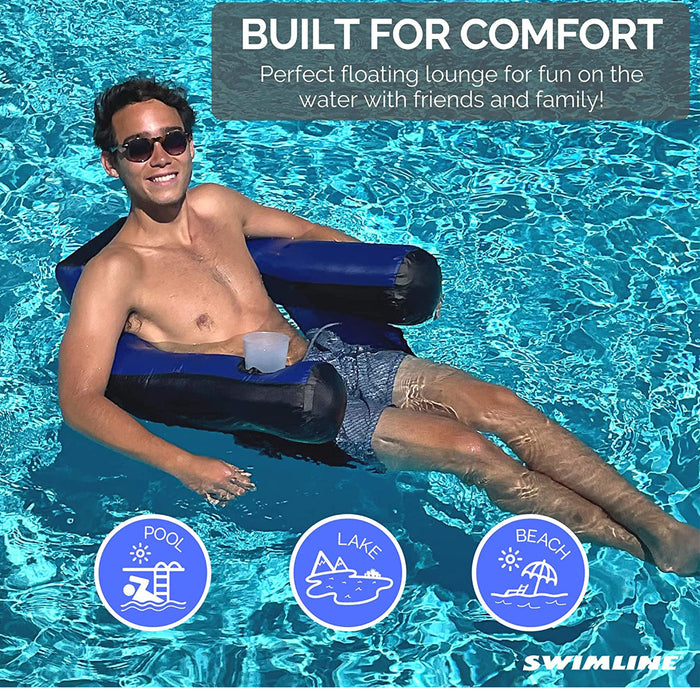 SWIMLINE ORIGINAL Fabric Covered U-Seat Inflatable Pool Float Lounger Sling Seat