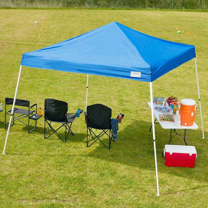 Caravan Canopy Pop-Up Tent V Series 2 12 x 12 ft Slanted Leg Instant Shade, Blue