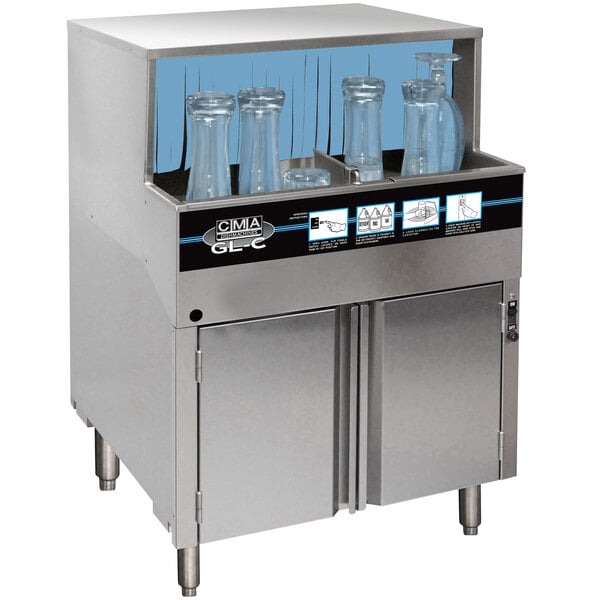 CMA - Low Temperature Chemical Sanitizing Undercounter Glass Washer - 208-230V