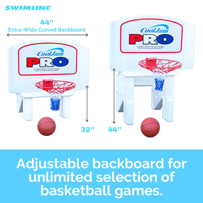 Swimline Cool Jam Pro In-Ground Poolside Basketball Game w/ Adjustable Backboard