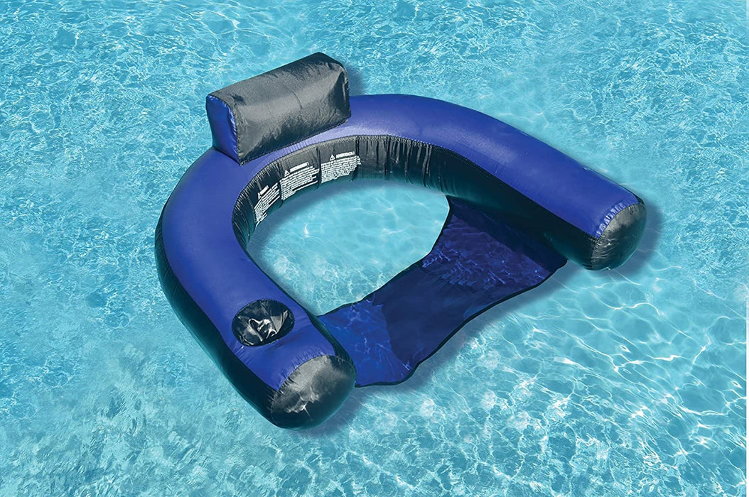 Swimline 90465 Inflatable Nylon Fabric Covered Swimming Pool U-Seat Chair Float