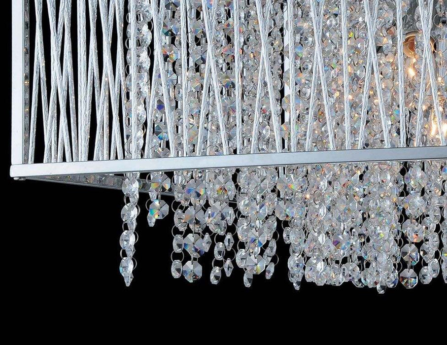 Semi-Flush 20" Pendant Light with Crystal Chains