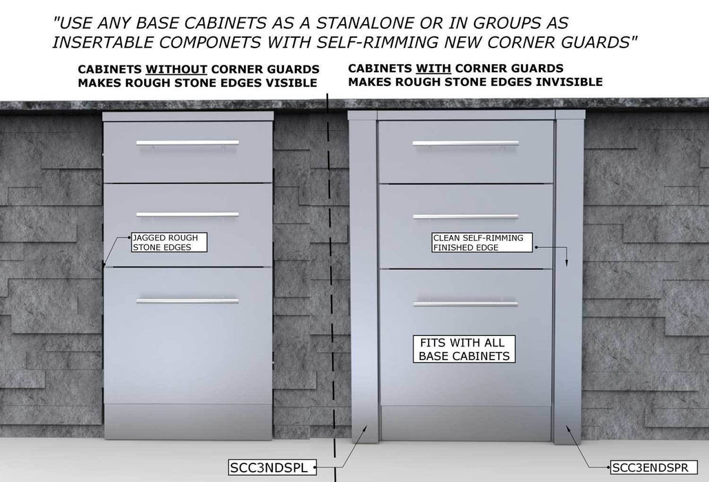Sunstone 3″ End Corner Guard Panel for Left Side of Base Cabinets – SCC3ENDSPL