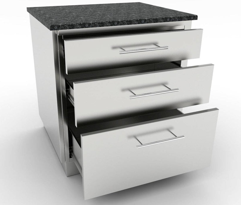 Sunstone 30″ Large Triple Drawer Base Cabinet – SBC30STD