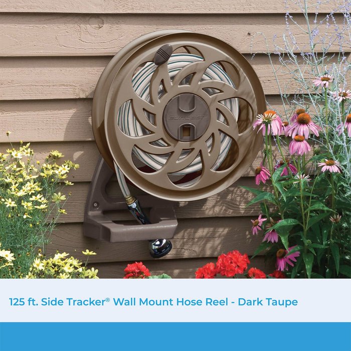 Suncast CPLSTA125B 125' Wall-Mounted Side Tracker Garden Hose Reel for 5/8" Hose