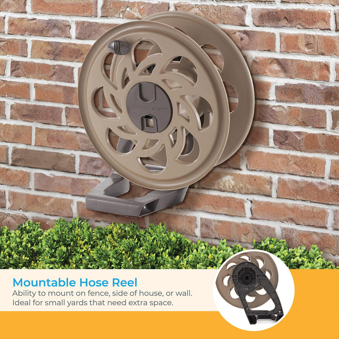 Suncast CPLSTA125B 125' Wall-Mounted Side Tracker Garden Hose Reel for 5/8" Hose