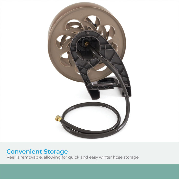 Suncast CPLSTA125B 125' Wall-Mounted Side Tracker Garden Hose Reel for 5/8" Hose