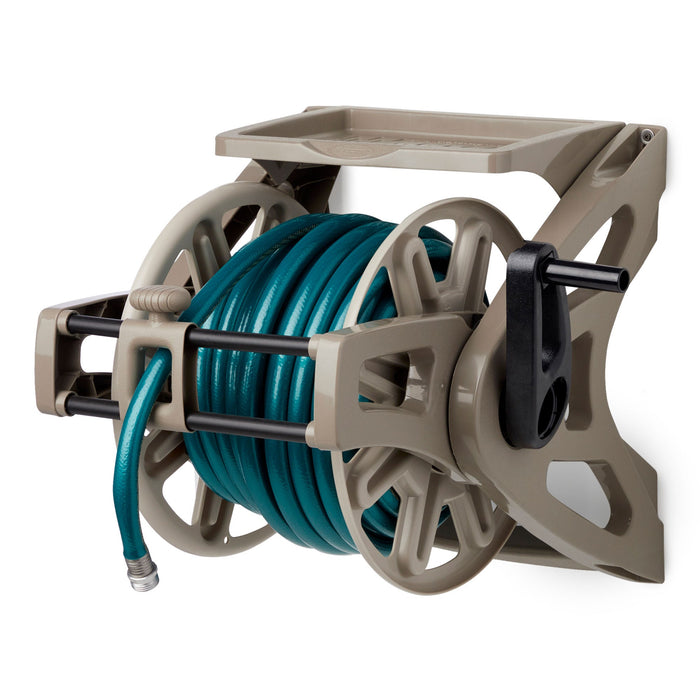 Suncast Slide Trak Hose Handler Wall Mounted 175' Garden Hose Reel, Reel Only