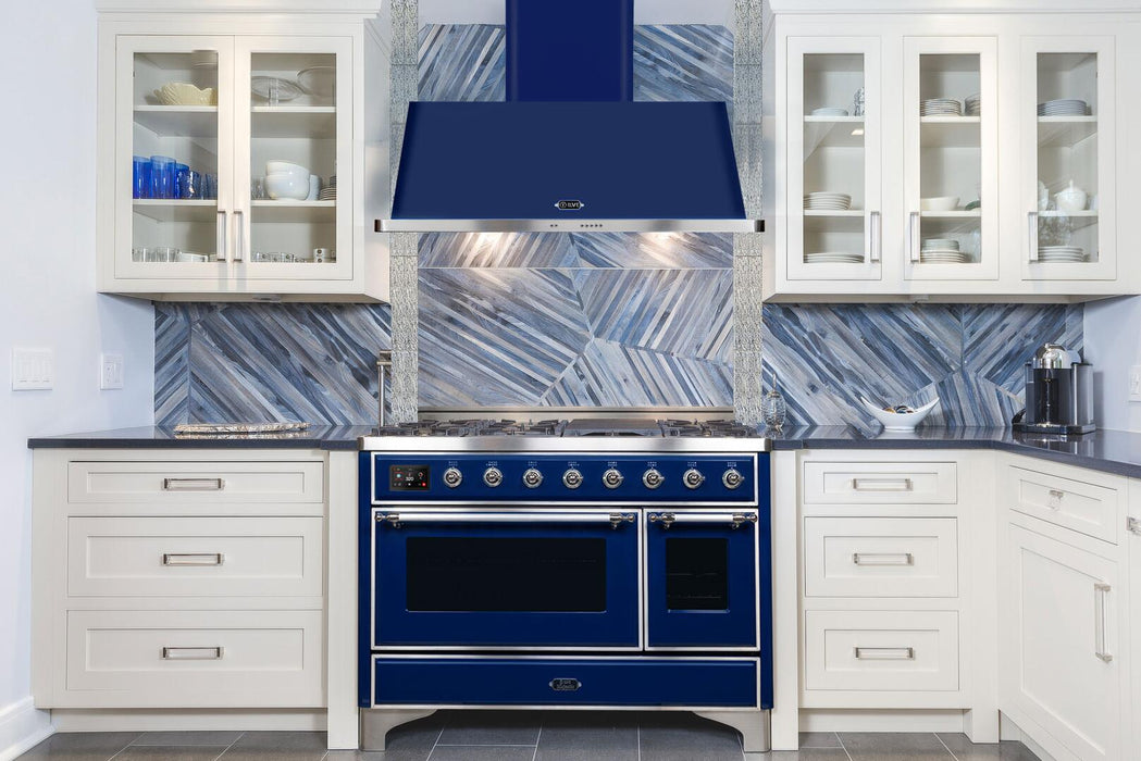 ILVE 48 in. Majestic Midnight Blue Wall Mount Range Hood with 600 CFM Blower, UAM120MB