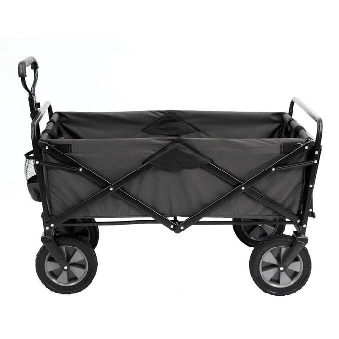 Mac Sports Collapsible Folding Outdoor Garden Utility Wagon Cart w/ Table, Grey