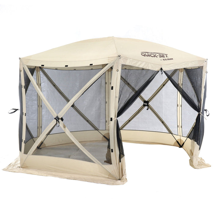 CLAM Quick-Set Escape 11.5 x 11.5 Foot Portable Outdoor Camping Shelter, Tan