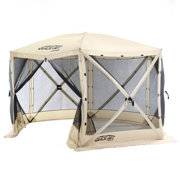 CLAM Quick-Set Escape 11.5 x 11.5 Foot Portable Outdoor Camping Shelter, Tan