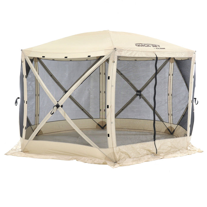 CLAM Quick-Set Escape 11.5 x 11.5 Foot Portable Outdoor Camping Shelter, Tan