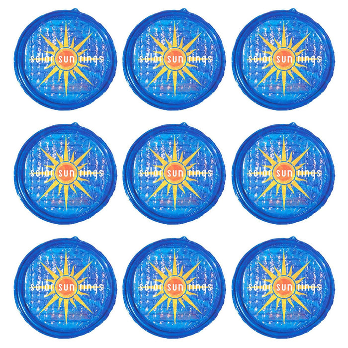 Solar Sun Rings UV Resistant Pool Spa Heater Circular Solar Cover, Blue (9 Pack)