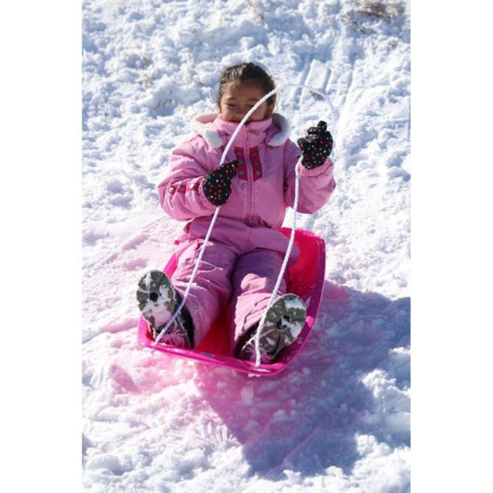 Slippery Racer Downhill Sprinter Kids Toddler Plastic Toboggan Snow Sled, Red