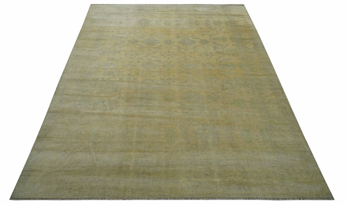 9x12 Antique Oriental Oushak Beige Hand knotted Wool Area Rug