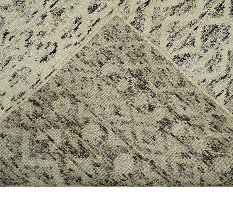 9x12 Hand Knotted Beige and Brown  Modern Contemporary Southwestern Tribal Trellis Recycled Silk Area Rug | OP18
