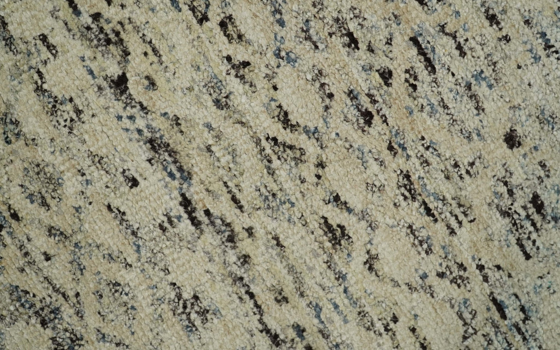 9x12 Hand Knotted Beige and Brown  Modern Contemporary Southwestern Tribal Trellis Recycled Silk Area Rug | OP18