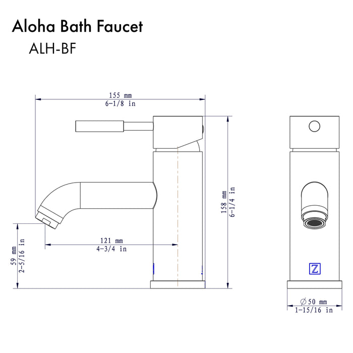 ZLINE Aloha Single Handle Bath Faucet in Matte Black (ALH-BF-MB)