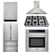 THOR Kitchen Package - 30" Wall Oven, 36" Cooktop, Range Hood, Refrigerator, Dishwasher, AP-HEW3001-DC-36-2
