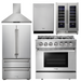 THOR Kitchen Package - 36" Propane Dual Fuel Range, Range Hood, Refrigerator, Dishwasher, Wine Cooler, AP-HRD3606ULP-4