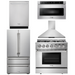 THOR Kitchen Package - 36" Propane Dual Fuel Range, Range Hood, Microwave, Refrigerator, Dishwasher, AP-HRD3606ULP-7