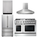 THOR Kitchen Package - 48" Gas Burner, Electric Oven Range, Range Hood, Refrigerator, Dishwasher, AP-HRD4803U-W-2