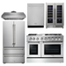 THOR Kitchen Package - 48 inch Dual Fuel Range, Range Hood, Refrigerator, Dishwasher, Wine Cooler, AP-HRD4803ULP-4