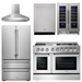 THOR Kitchen Package - 48" Dual Fuel Range, Range Hood, Refrigerator, Dishwasher, Wine Cooler, AP-HRD4803ULP-W-3