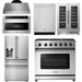 THOR Kitchen Package - 36" Electric Range, Range Hood, Microwave, Refrigerator with Water and Ice Dispenser, Dishwasher, Wine Cooler, AP-HRE3601-C-10
