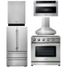 THOR Kitchen Package - 36" Electric Range, Range Hood, Microwave, Refrigerator, Dishwasher, Wine Cooler, AP-HRE3601-W-6