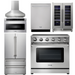 THOR Kitchen Package - 36" Electric Range, Range Hood, Microwave, Refrigerator, Dishwasher, Wine Cooler, AP-HRE3601-W-6