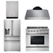 THOR Kitchen Package - 36" Gas Range, Range Hood, Refrigerator with Water and Ice Dispenser, Dishwasher, AP-HRG3618U-C-7