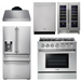 THOR Kitchen Package - 36" Propane Gas Range, Range Hood, Refrigerator with Water and Ice Dispenser, Dishwasher, Wine Cooler, AP-HRG3618ULP-C-8