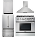 THOR Kitchen 36" Propane Gas Range, Range Hood, Refrigerator, Dishwasher Package, AP-HRG3618ULP-3