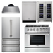 THOR Kitchen Package - 36" Propane Gas Range, Range Hood, Refrigerator, Dishwasher, Wine Cooler, AP-HRG3618ULP-C-3