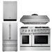 THOR Kitchen Professional 48" Gas Range, Range Hood, Refrigerator & Dishwasher Package, AP-HRG4808U-3