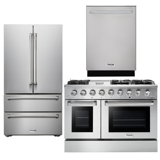 THOR Kitchen Professional 48" Propane Gas Range, Refrigerator, Dishwasher Package, AP-HRG4808ULP-2