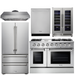 THOR Kitchen Package - 48" Propane Gas Range, Range Hood, Refrigerator, Dishwasher, Wine Cooler, AP-HRG4808ULP-4