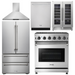 THOR Kitchen Package - 30" Gas Range, Range Hood, Refrigerator, Dishwasher, Wine Cooler, AP-LRG3001U-4