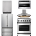 THOR Kitchen Package - 30" Gas Range, Range Hood, Microwave, Refrigerator, Dishwasher, AP-LRG3001U-7