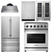THOR Kitchen Package - 30" Gas Range, Range Hood, Refrigerator, Dishwasher, Wine Cooler, AP-LRG3001U-C-3
