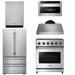 THOR Kitchen Package - 30" Gas Range, Range Hood, Microwave, Refrigerator, Dishwasher, AP-LRG3001U-C-5
