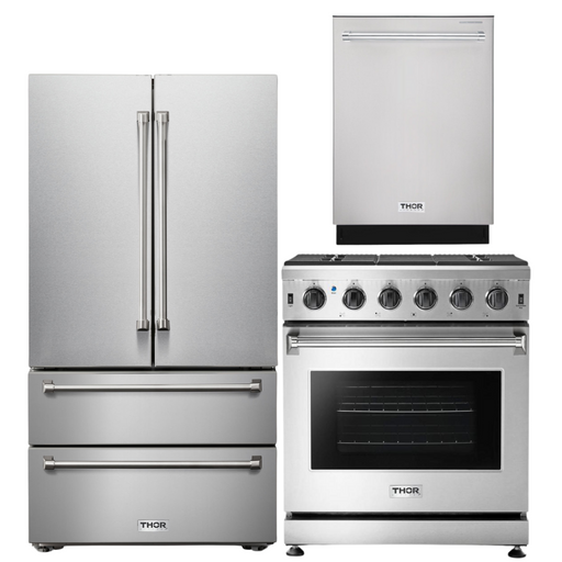 THOR Kitchen 30 in. Propane Gas Range, 36 in. Refrigerator, 24 in. Dishwasher, AP-LRG3001ULP-2