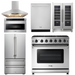 THOR Kitchen Package - 36" Gas Range, Range Hood, Microwave, Refrigerator, Dishwasher, Wine Cooler, AP-LRG3601U-8