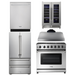 THOR Kitchen Package - 36" Gas Range, Range Hood, Refrigerator, Dishwasher, Wine Cooler, AP-LRG3601U-C-3