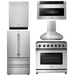 THOR Kitchen Package - 36 Inch Gas Range, Range Hood, Microwave, Refrigerator, Dishwasher, AP-LRG3601U-W-5