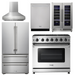 THOR Kitchen Package - 36" Propane Gas Range, Range Hood, Refrigerator, Dishwasher, Wine Cooler, AP-LRG3601ULP-W-3