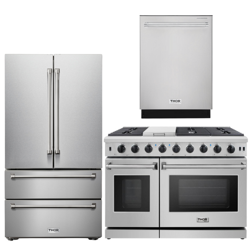 THOR Kitchen Package - 48" Gas Range, Dishwasher, Refrigerator, AP-LRG4807U-2