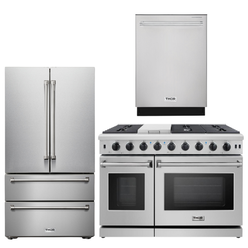 THOR Kitchen 48" Propane Gas Range, Refrigerator, and Dishwasher Package, AP-LRG4807ULP-2